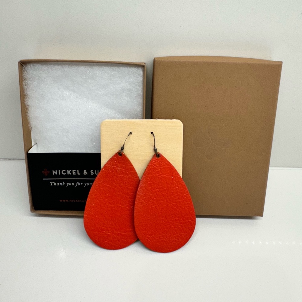 Nickel and Suede Leather earrings